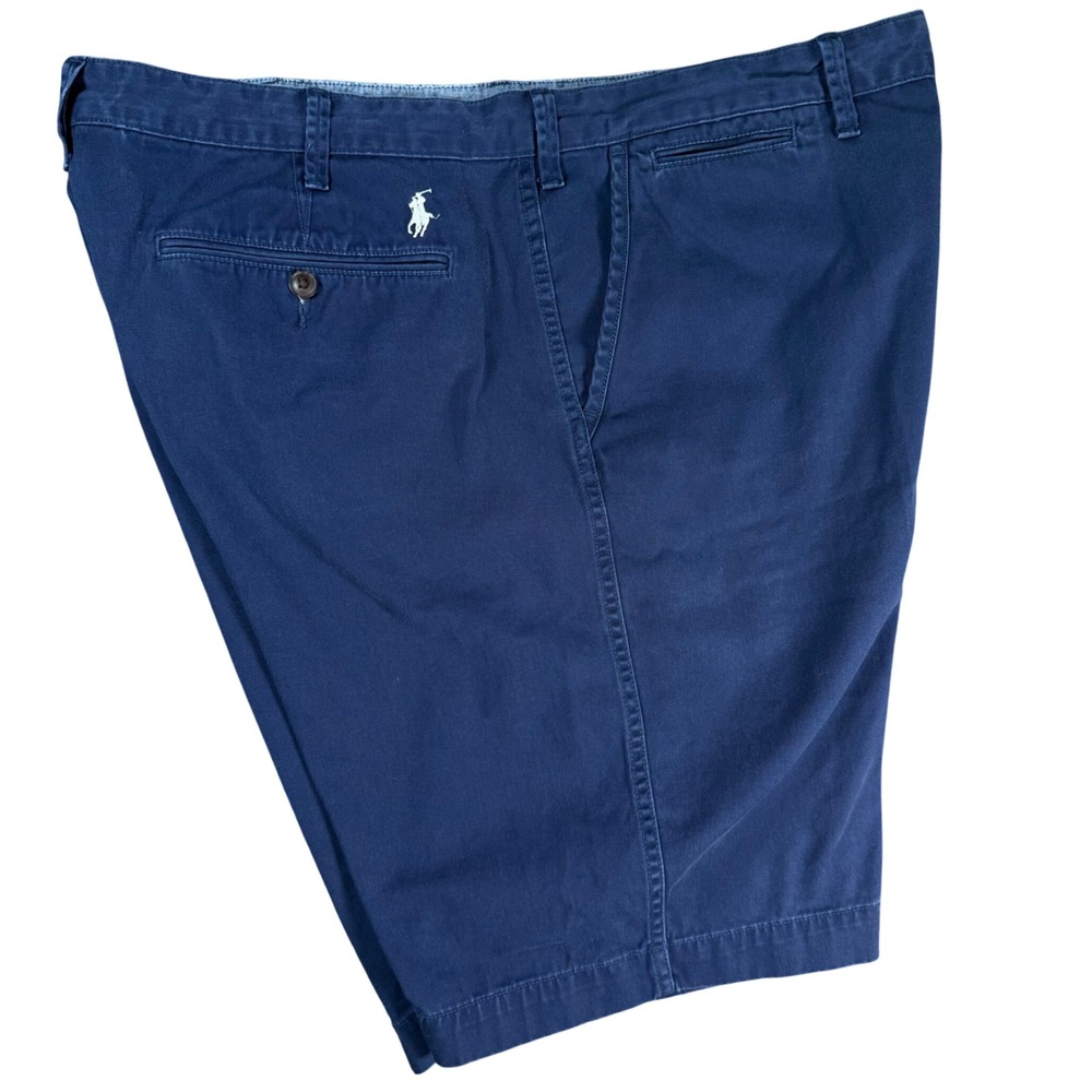 Polo Ralph Lauren Relaxed Fit Chino Shorts Mens 38 Navy Blue Cotton Pony Logo